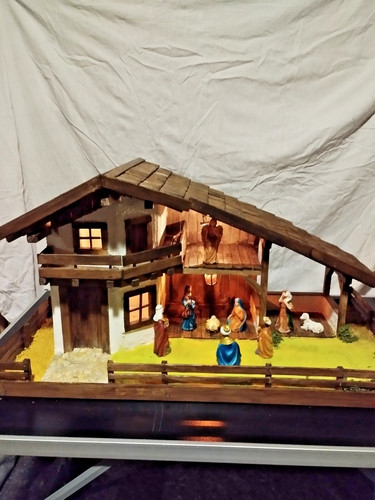 Weihnacht krippe mit figuren - krippe,