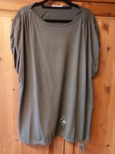 Cecil Tunika Shirt kurzarm XXL 46 48 khaki  mit Zugband im Bund 