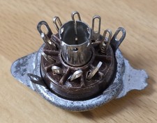 Röhrensockel, Noval 9 Pol Sockel, Bakelit, mit Ring, NOS, unbenutzt (10)