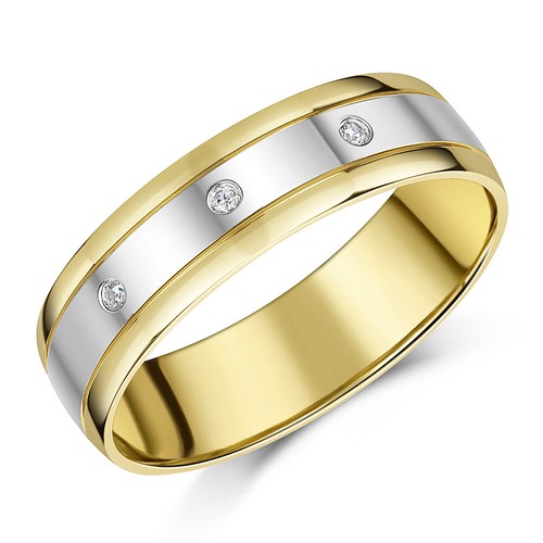 6mm 9ct gelb und weißgold - gelb,