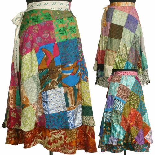 Vintage seide sari patchwork - vintage,