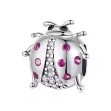 Charm Perle Marienkäfer 925 Silber Kugel  Figur - Anhänger für Pandora Armband