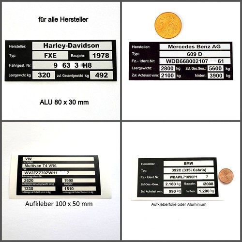 Typenschild motorrad pkw - typenschild,, motorrad,