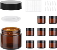 8 leer Glastiegel Braun 60 ml Tiegel Cremedose Glas Kosmetikdose Cremetiegel