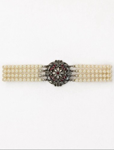 Antikes granat perlen collier - antikes,
