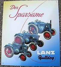 Retro Blechschild Oldtimer Traktor Lanz Bulldog Der Sparsame Schlepper 40x33cm
