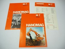 Hanomag M7 Mobilbagger + Ausrüstungen 3x Prospekt ca. 1974