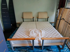 Wasserbett mit neuen Tencel Bezug und Metalbettgestell 180x200