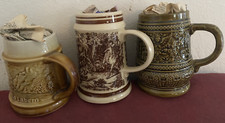 3 schöne Krüge, standen im Sammler Regal, wird aufgelöst, Raritäten gepunzt