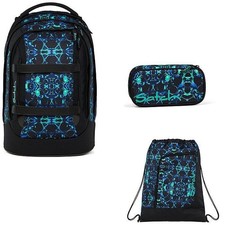 Schulrucksack Set Satch Pack Caleido Blue 3tlg. mit Sportbeutel und Schlamperbox