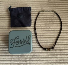 Fossil Lederhalskette