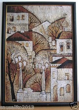 Seidenbatik - Batik - Batikbild  mit Rahmen 