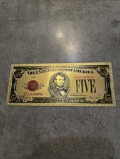 5 Dollar Banknote Goldfolie