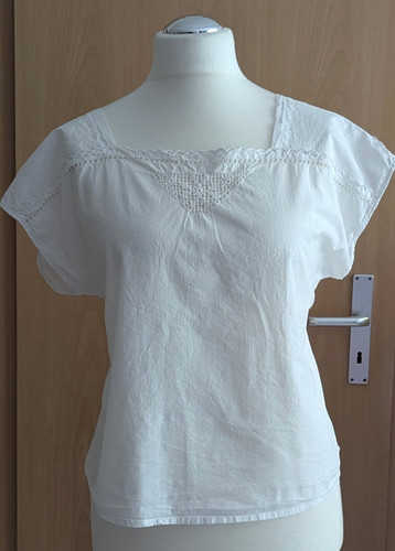 Boho bluse 80er - 80er-jahre, weiß