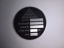 Typenschild Schild Grau Bremse Druckluftbehälter s103 Oldtimer LKW Luftkessel