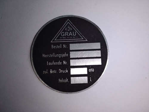 Typenschild schild grau - grau, bremse