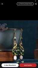 Natürliche Jade-Pfauen-Ohrringe, echter Schmuck, Modeaccessoires, Geschenke 