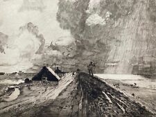 Alexander Eckener Deich - Große signierte Orig. Radierung von 1914 - meisterhaft