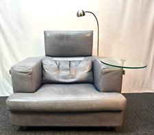 ORIGINAL Rolf Benz Ledersessel Serie Forum 200 mit Lampe und Glastisch Vintage