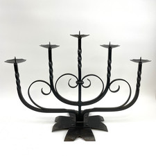 Gothic Kandelaber 5-flammig Schmiedeeisen | Vintage Kerzenhalter Metall Deko