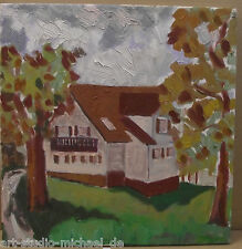 Michael Feicht (geb. 1959): „Haus in Slowenien“ Ölgemälde, Starker Duktus