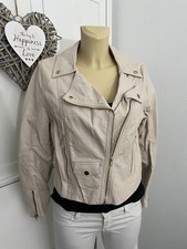 H&M Damen Lederjacke Lederimitat Bikerjacke Nude Rosa Gr. M 38 #119