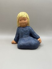 Original Engel Singer Jullar Blau 14cm Porzellan Figur Keramik Vintage Weihnacht