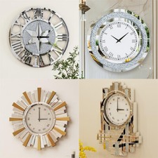 Funkeln Kristall Wanduhr Quarzuhrwerk kein Ticken Wohnzimmer Römische Ziffern DE