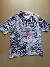Damen Shirt Bluse Größe L Lea H. bunt gemustert Kurzarm mit Kragen