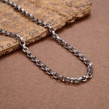 K32 Halskette Ankerkette mit 6-Wort-Mantra 6 mm 75 cm Sterling Silber 925