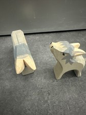 2x Ostheimer Esel mit Fohlen für Krippe /Arche wie neu Holzspielzeuge Kinder