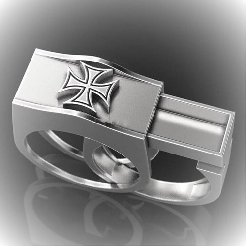 Cooler biker kreuz ring mit - cooler,