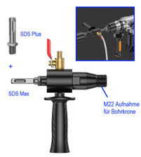 Adapter SDS Max SDS Plus auf M22 Bohrkrone mit Wasser Bohrstaub Binder