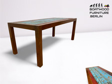 Boatwood by WMK I Besonders schöner 200x90cm großer Esstisch aus altem Bootsholz