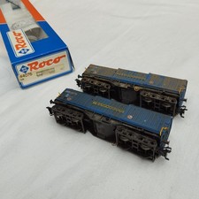 Roco 44076 Teleskop-Haubenwagen im Set, gealtert, H0, AC, Märklin-Achsen, 