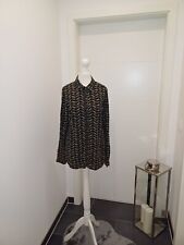 Neu Blusenhemd Geisha M L 40 42 kettenmotiv schwarz Bluse TopZustand