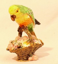 PILLENDOSE PAPAGEI SCHMUCKDOSE PILL BOX EMAIL FIGUR BLUMENKORB DOSE ZIEROBJEKT