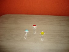 3 DDR Babyklappern, -rasseln versch. Farben