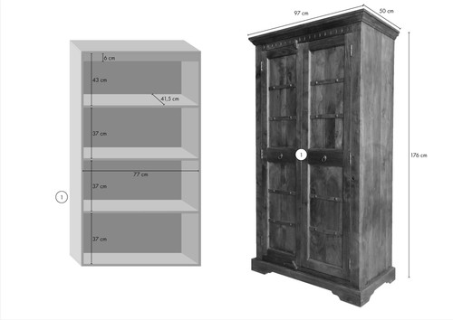 Schrank akazie 176x97cm - akazie,
