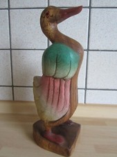 Kolorierte Holzente Ente aus Holz 26cm hoch