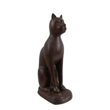 Mid Century ägyptische Katzengöttin Bastet Katze Holz 29 cm