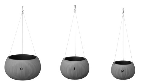 Blumenampel grau ø24 - grau, Ø24-37