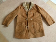 Herren Wildlederjacke, braun, mit Innenfell, Gr. 50