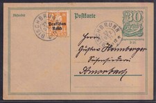 73754) BISCHBRUNN Bayern 1921 auffrankierte Ganzsache nach Amorbach