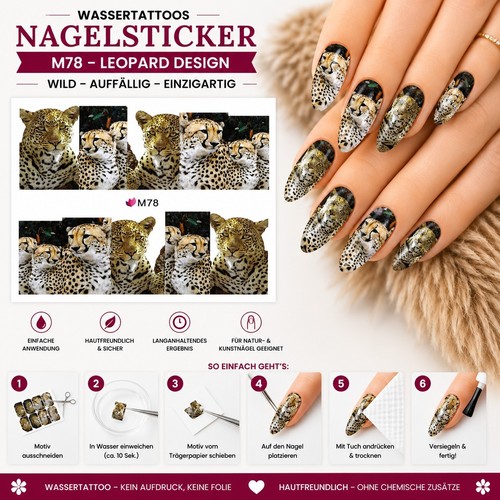 Wassertattoo nagelsticker m78 - nagelsticker,