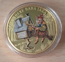Medaille Die Hexe Baba Jaga CU vergoldet Deutschlands beliebteste Märchen 2022