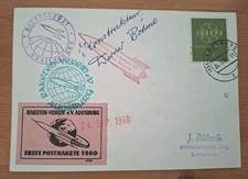 Karte 1. Raketenpost Königsbrunn Erste Rakete 1960 Sonderstempel Augusta I.