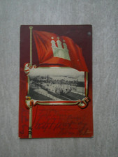 AK Hamburg St. Pauli LITHO Fahne Flagge LANDUNGSBRÜCKEN  1901