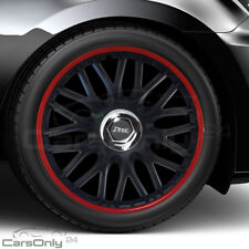 4 x RADKAPPEN 15 ZOLL ORDEN RED RADZIERBLENDEN SCHWARZ ROTER RAND FÜR SUZUKI KIA