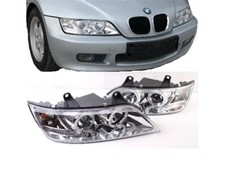 Scheinwerfer Set Klarglas chrom Angel Eyes H1+H1 für BMW Z3 Roadster Coupe